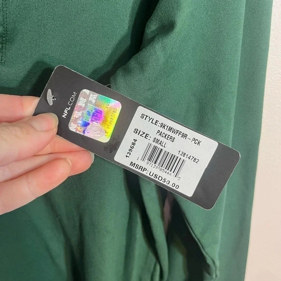 NFL Combine Men's Green Bay Packers Mock Neck Green Quarter-Zip Pullover Size S - Picture 7 of 9